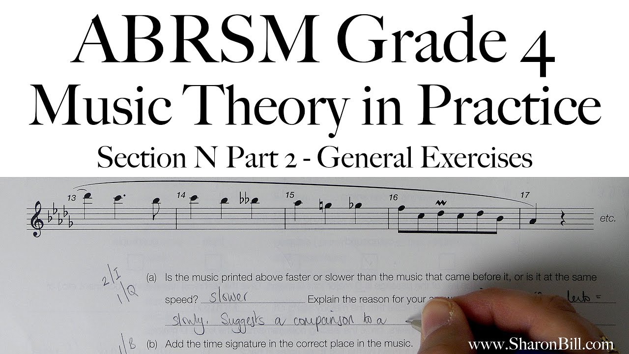 ABRSM, 4 класс, теория музыки, раздел N, часть 2, общие упражнения с Шэрон Билл