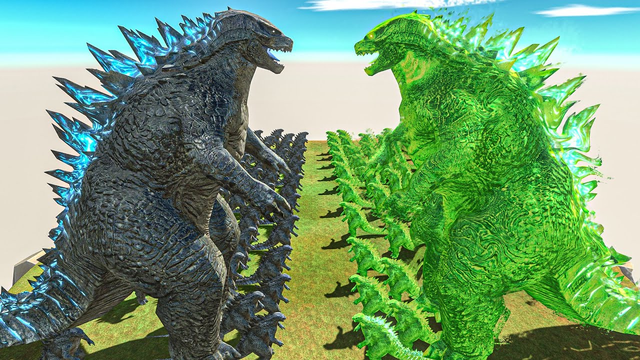 Legendary Godzilla War - Growing Godzilla 2014 VS Poison Godzilla, Size Comparison Godzilla