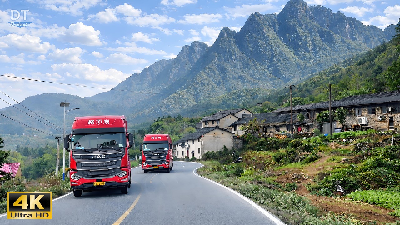 Driving Mount Jiuhua Scenic Route 4K HDR – Authentic Valley Road in Rural China
