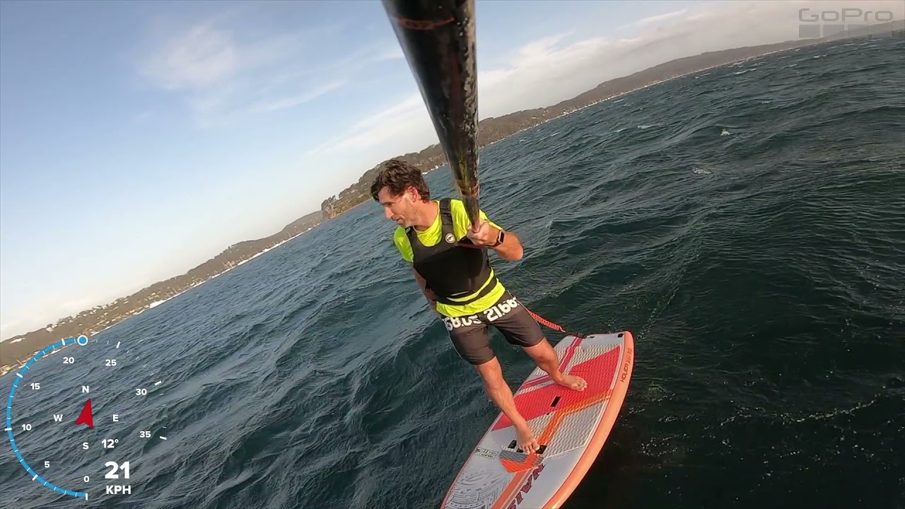 Downwind foil run - Pittwater.