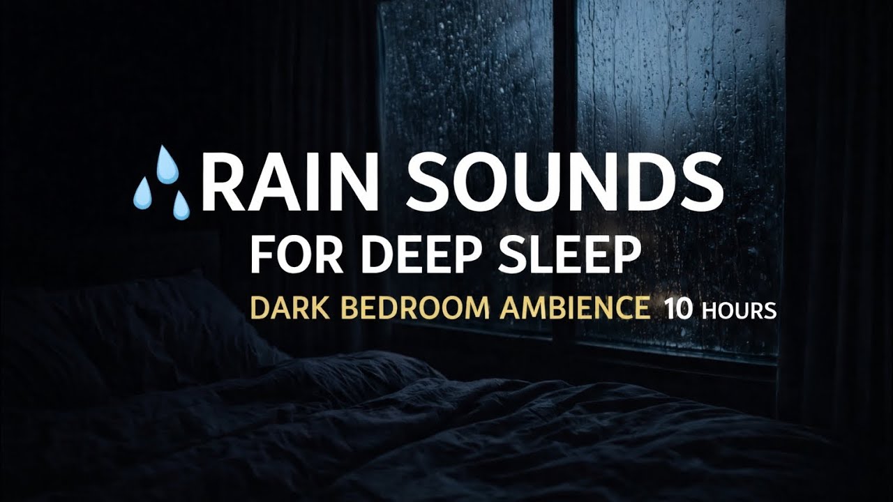 Rain Sounds for Deep Sleep 🌧️ Dark Bedroom Ambience | 10 Hours