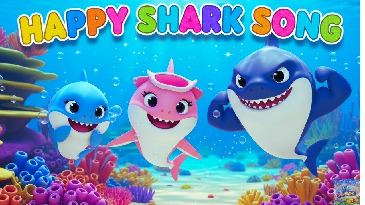 Happy Little Shark 🦈 | Fun Baby Shark Style Song | Kids Rhyme & Baby Songs | 3D Animation