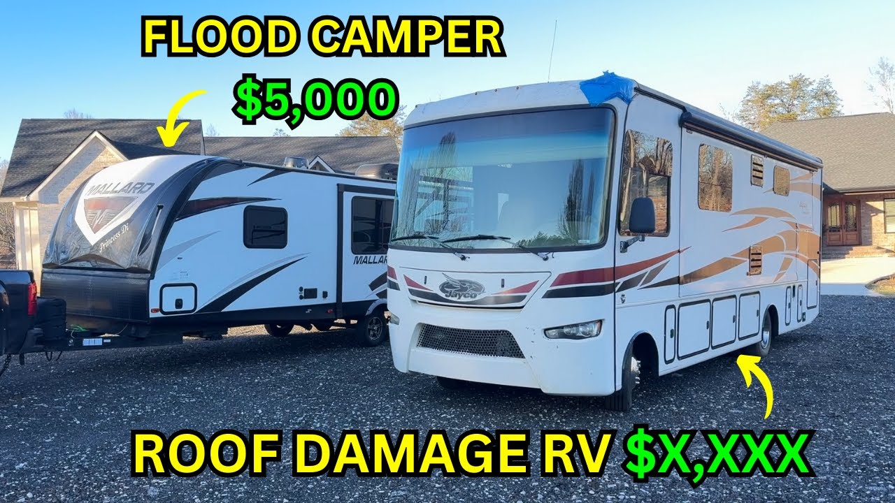 Mike Wins Two Steal Deals: a Roof Damaged RV and a Flood Camper
