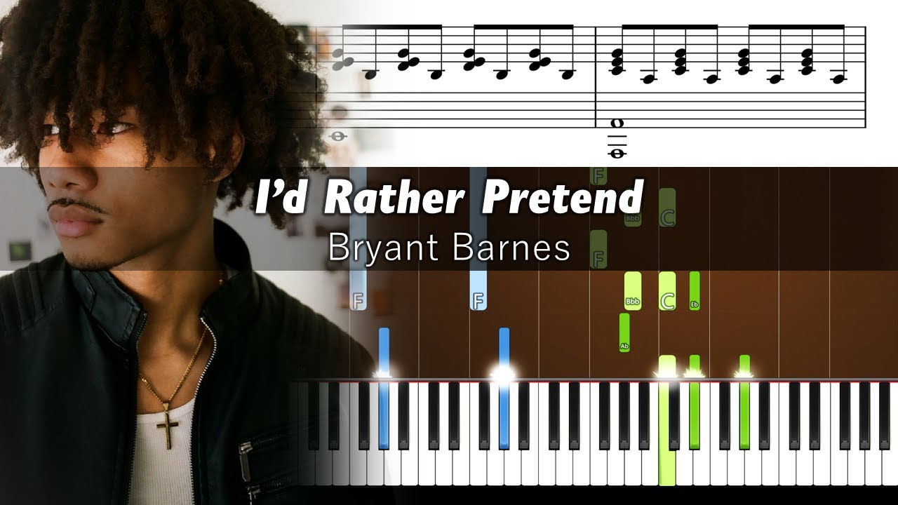 Bryant Barnes - I'd Rather Pretend - Accurate Piano Tutorial with Sheet Music