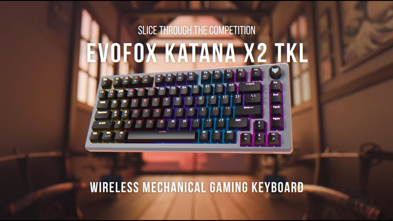 EvoFox Katana X2 TKL Wireless Mechanical Gaming Keyboard | Tri-Mode, Silent Red Switches & RGB