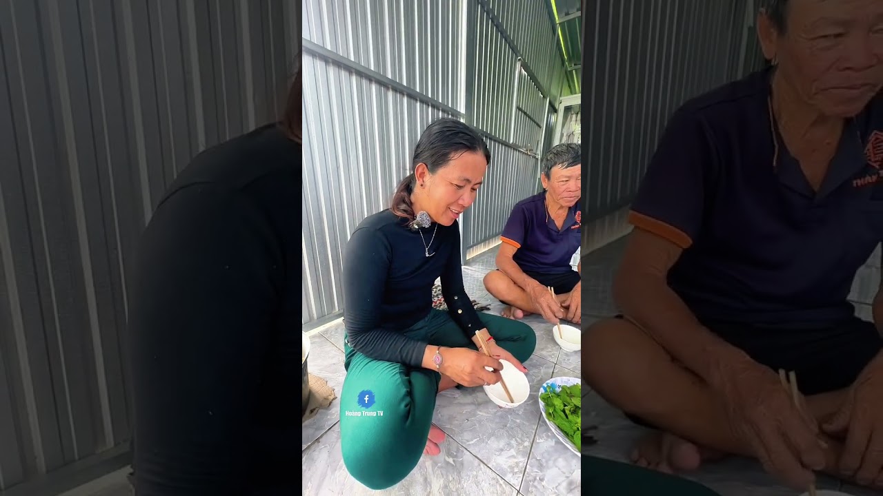 Bất ngờ với tài nấu ăn của Em Trung: Da heo chiên giòn khiến Chị Quy mê tít.!#U60 #quy1vo2chong 