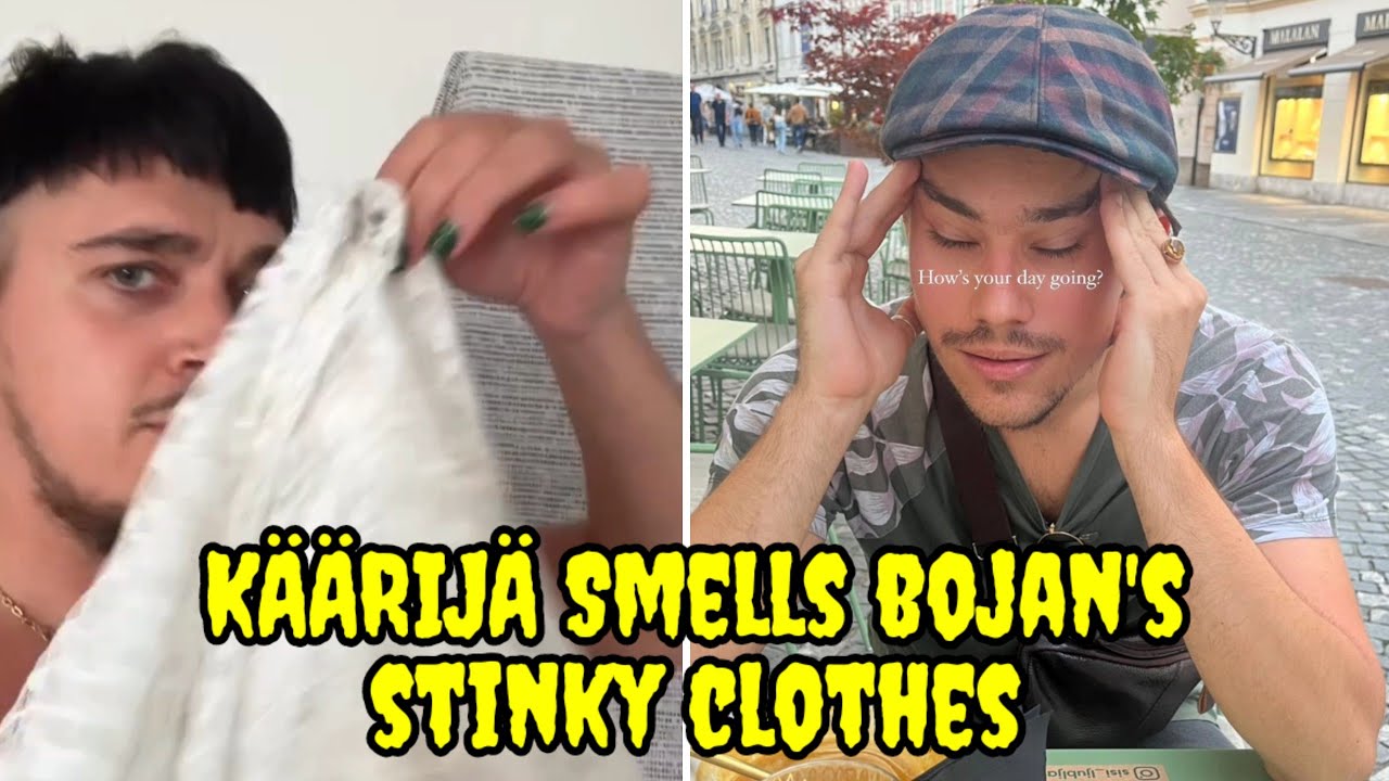 KÄÄRIJÄ shows us BOJAN's stinky clothes 😂!! In English & Finnish