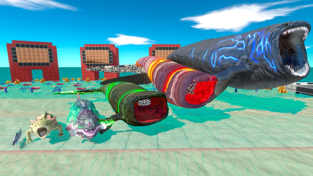 EVOLUTION of BLOOP VS Godzilla 2014 - Size Comparison of Sea Monsters - Animal Revolt Battle