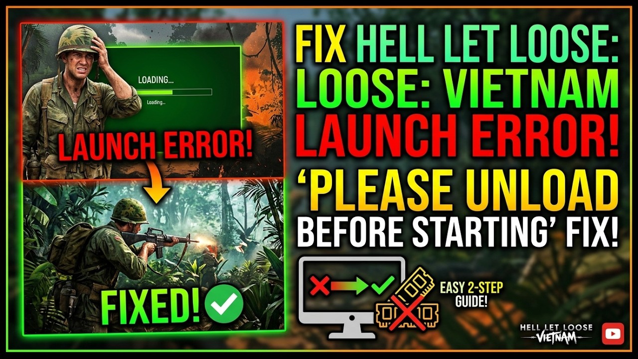 Исправление ошибки запуска в Hell Let Loose: Vietnam | &laquo;Please Unload Before Starting the Game&raquo;