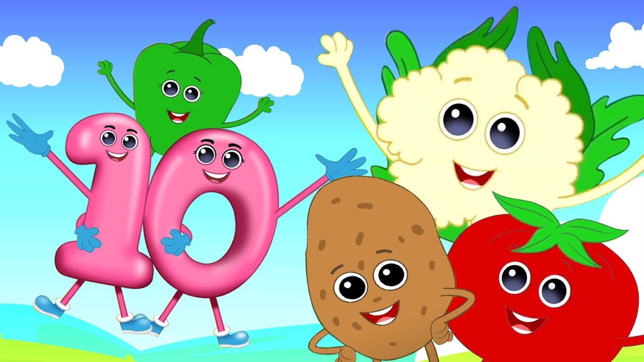 Ten Little Vegetables, Count 1 to 10 and Educational Video for Kids