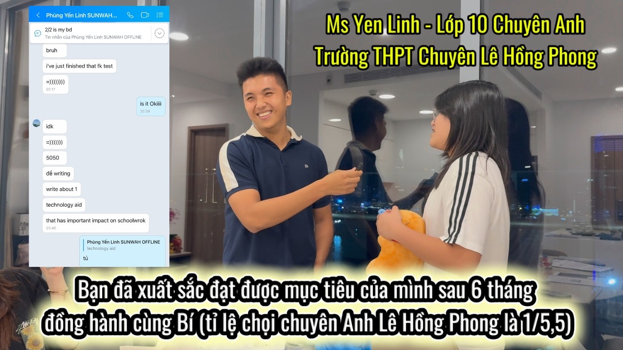 Review Ms. Linh - Đậu CHUYÊN ANH Trường THPT Chuyên Lê Hồng Phong TPHCM với TỈ LỆ CHỌI 1/5,5