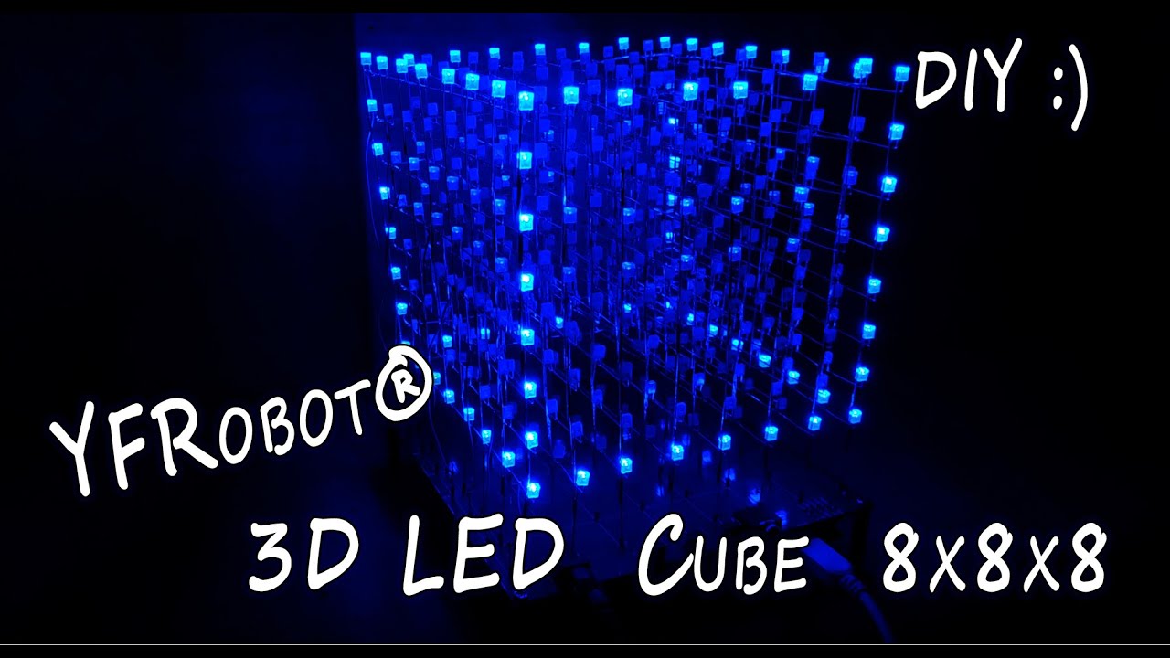 ⚡ YFRobot ⚡ DIY LED 3D Куб 8х8х8 kit набор для сборки.