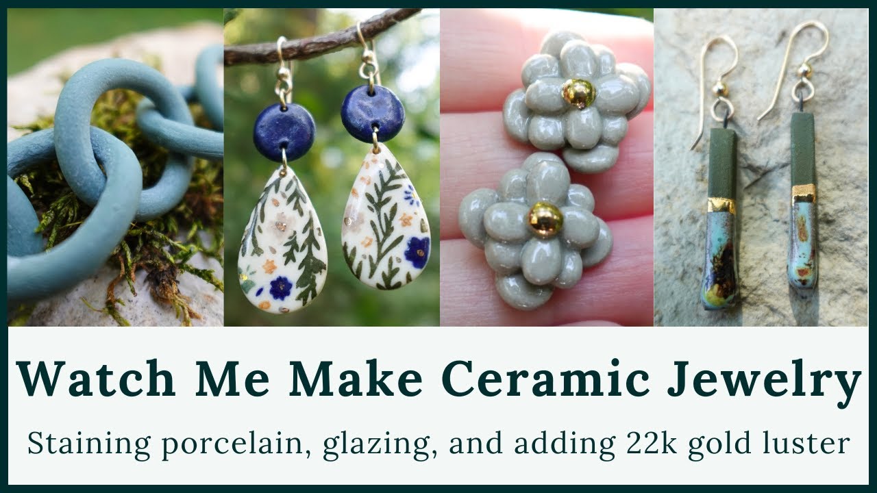 Behind the Scenes: Making My Ceramic Jewelry Collection | From Stained Porcelain Clay to 22k Gold