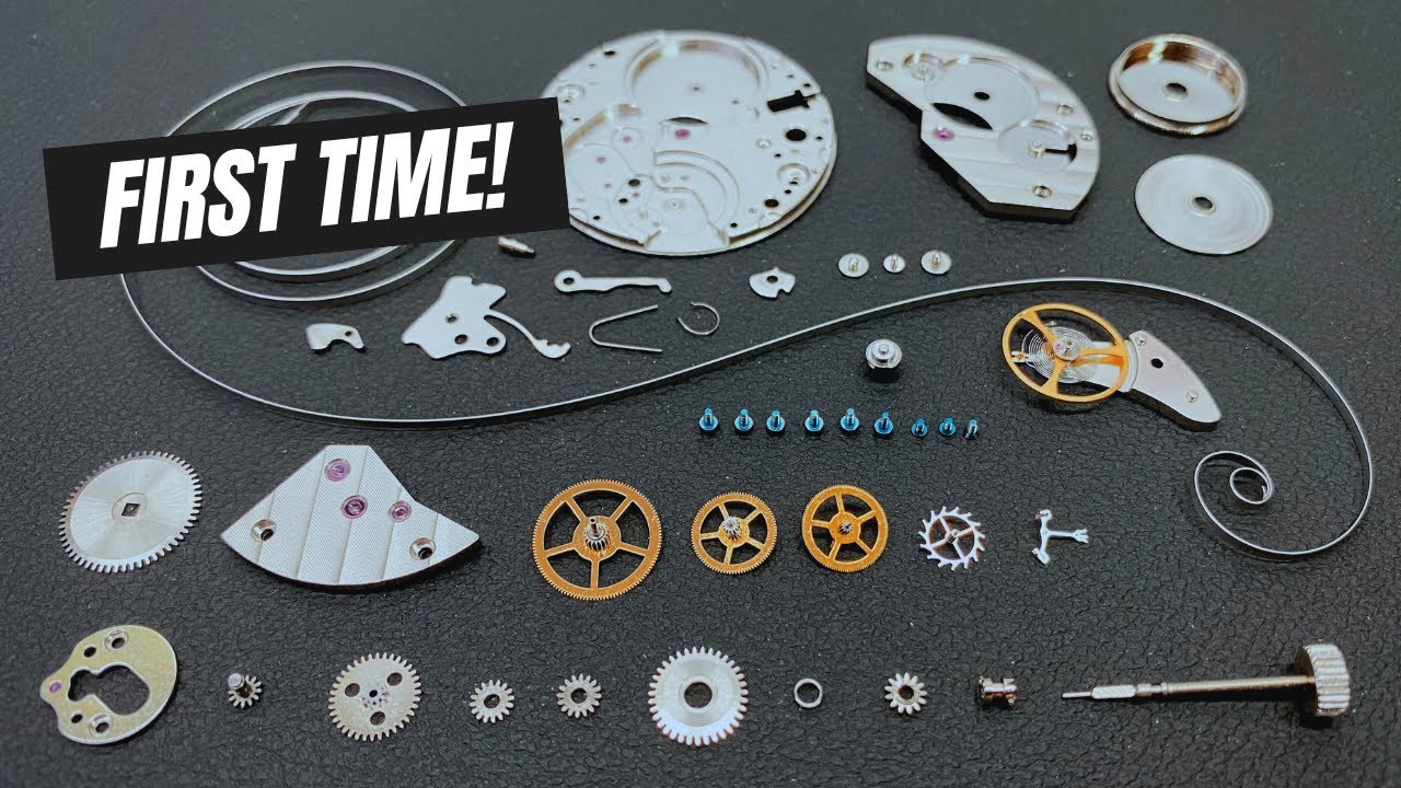Disassembly and reassembly of a vintage simple mechanical watch manual winding | UNITAS / ETA 6497