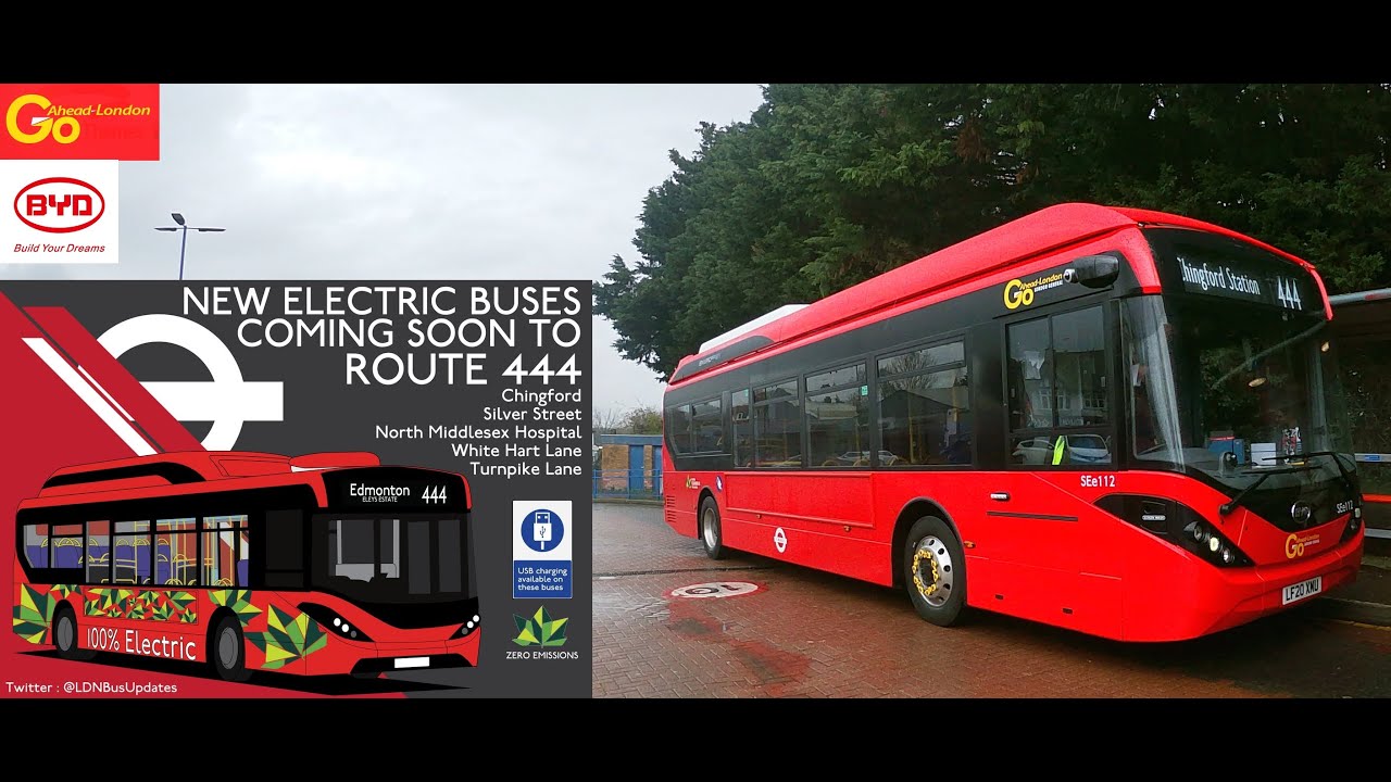 Full Route Visual | London Bus Route 444 Turnpike Lane Station to Chingford Station LF20XMU SEe112