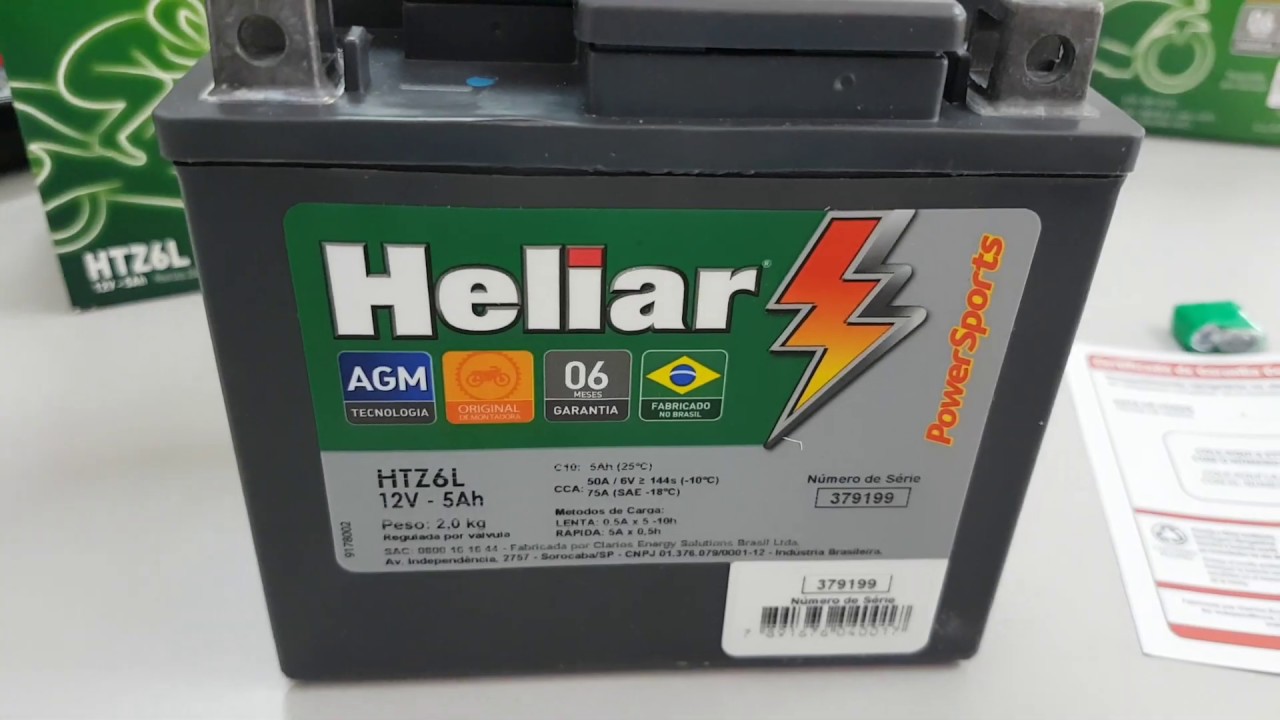 Bateria Heliar 5Ah Original Selada