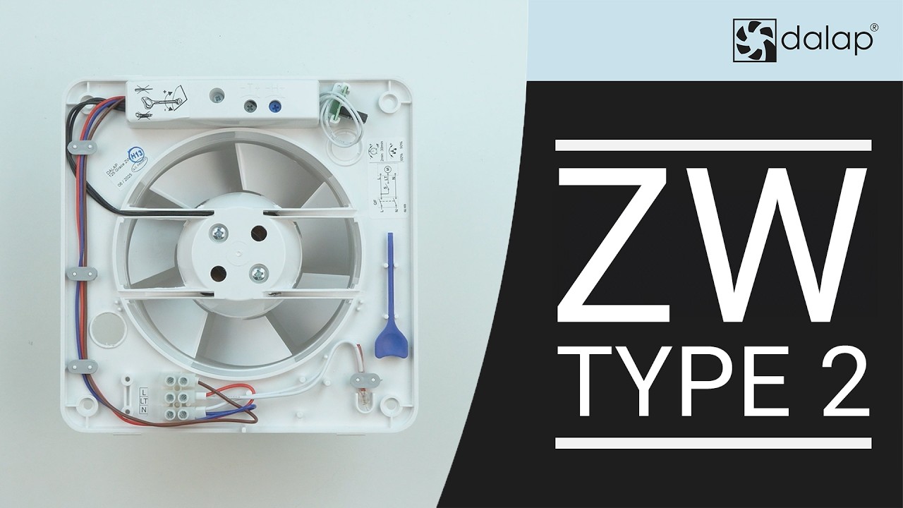 Nastavenie funkcií kúpeľňového ventilátora Dalap so čidlom vlhkosti (elektronika ZW typ 2)