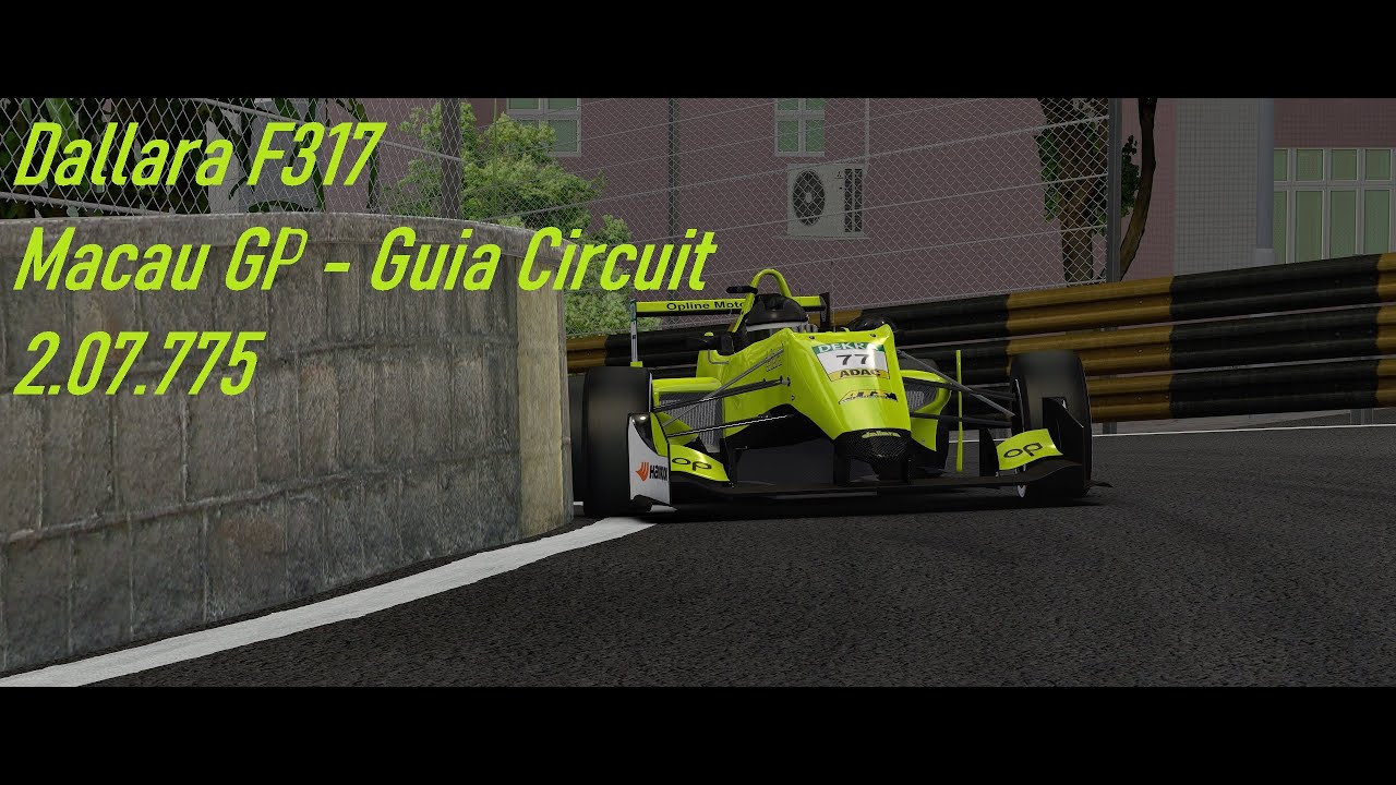 Formula 3 - Dallara F317 - Macau Grand Prix Lap Record | 2.07.775 [WR] | OnBoard | AC