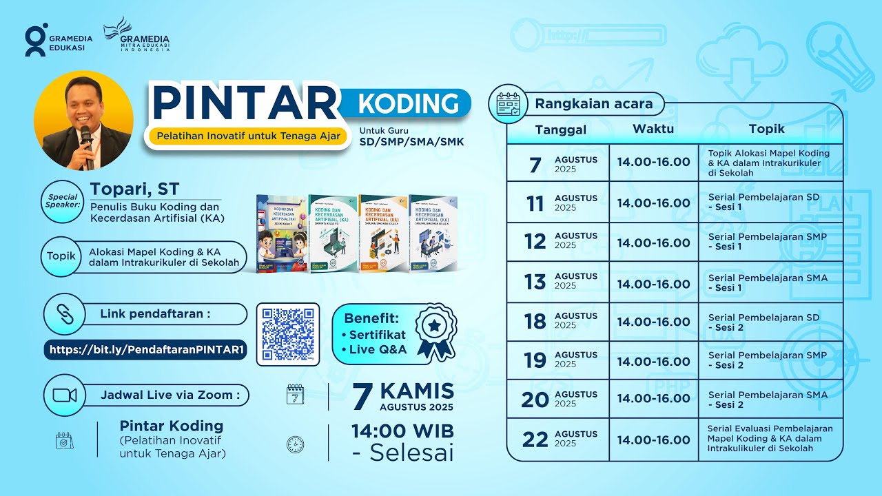 Sosialisasi Pintar Koding untuk Tenaga Ajar Jenjang SD, SMP, SMA, SMK