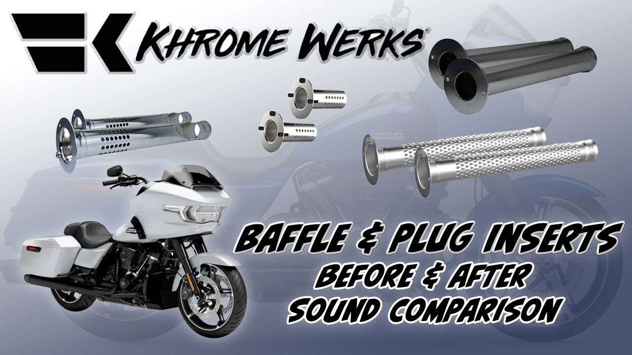 Khrome Werks Harley Davidson exhaust baffle and insert sound test! Which one sounds the best!