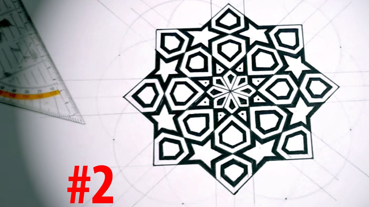 How To Draw Islamic Art - 8 Phases Of The Moon #2