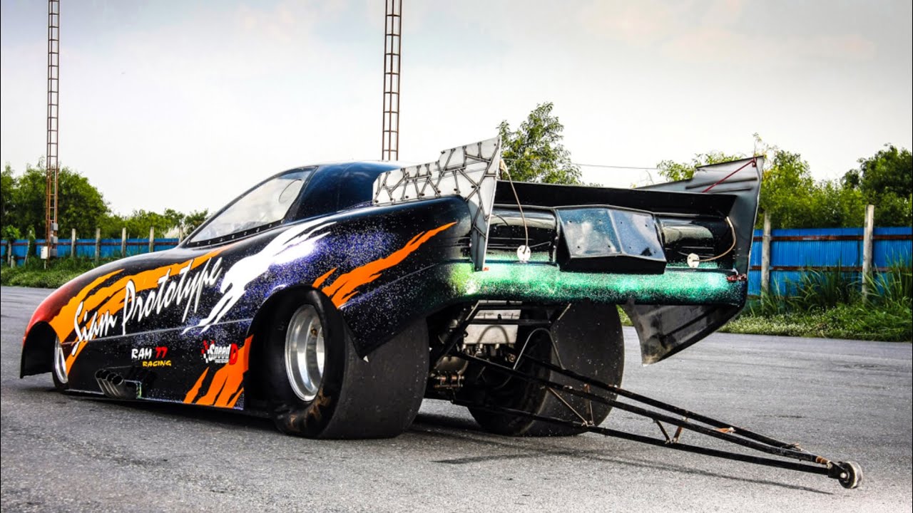 Funny car from thailand [ รถฟันนี่คาร์ siam prototype - ขับโดย บุญตา ราม77 ]
