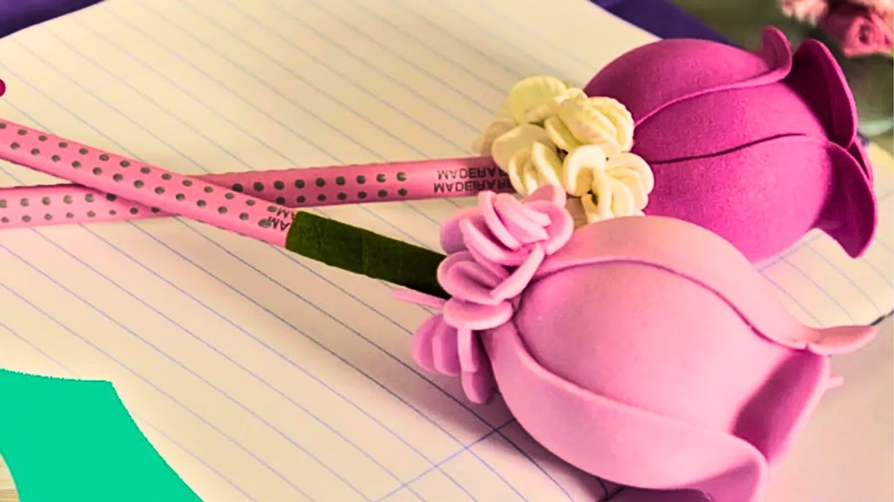 Como Fazer uma linda Caneta Decorada com E.V.A | Escola do Artesanato