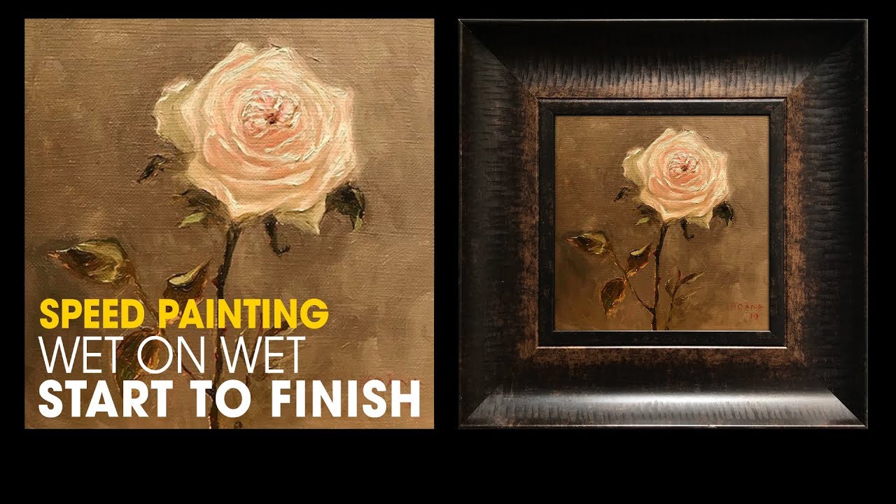Real time Step by step oil painting demo - Rose Techniques for beginer