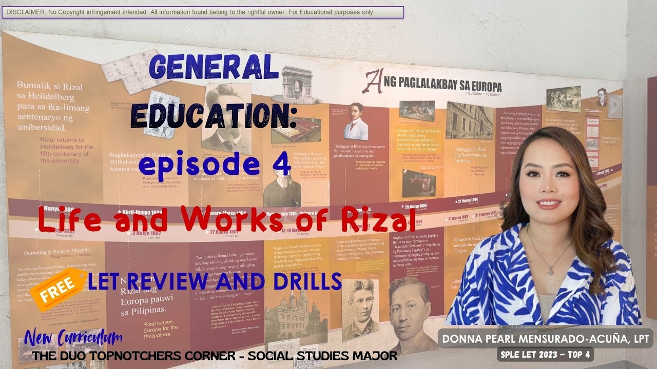 GENERAL EDUCATION EPISODE 4 - LIFE and WORKS of RIZAL