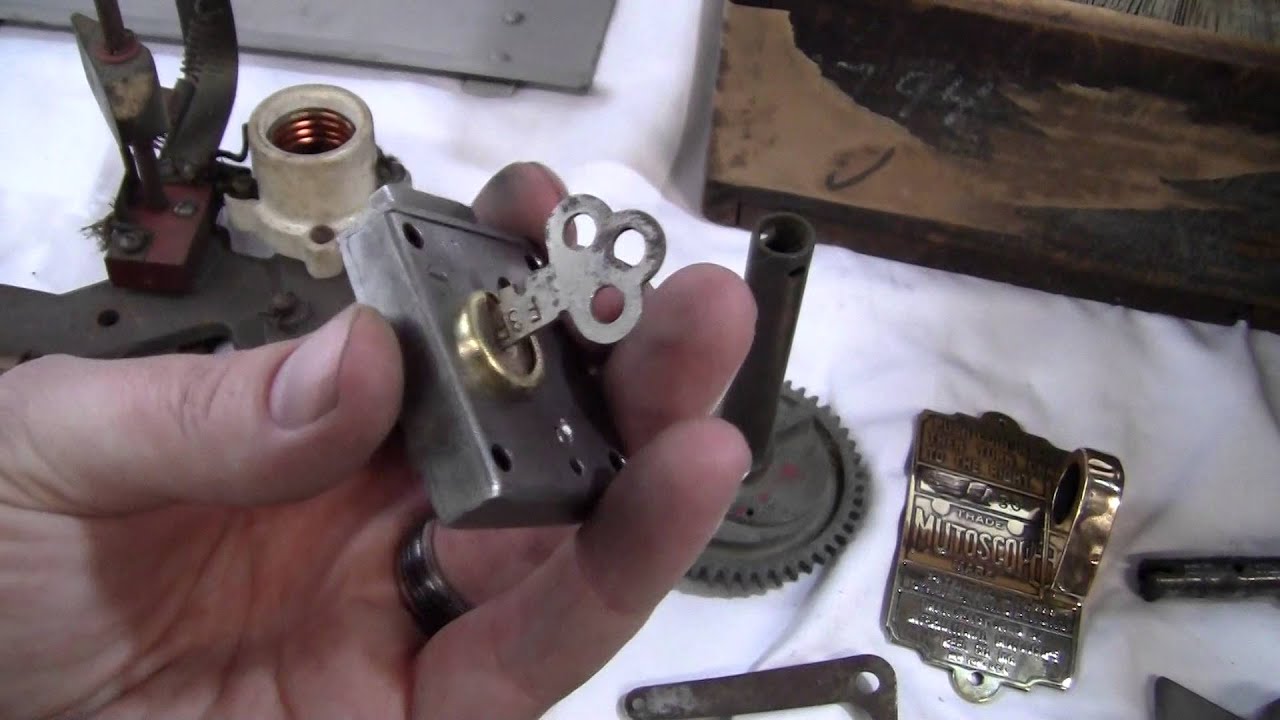 Small Tin Mutoscope Machine all original mostly complete