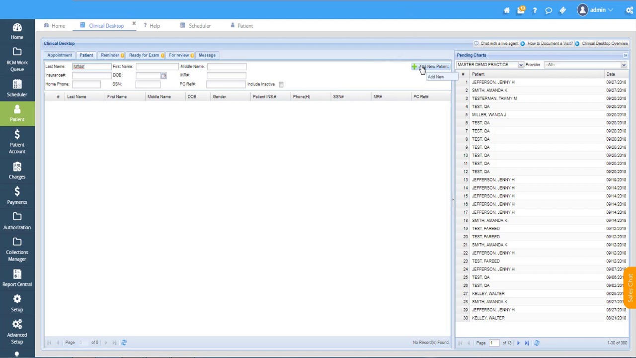 Clinical Desktop: Add New Patient from EHR