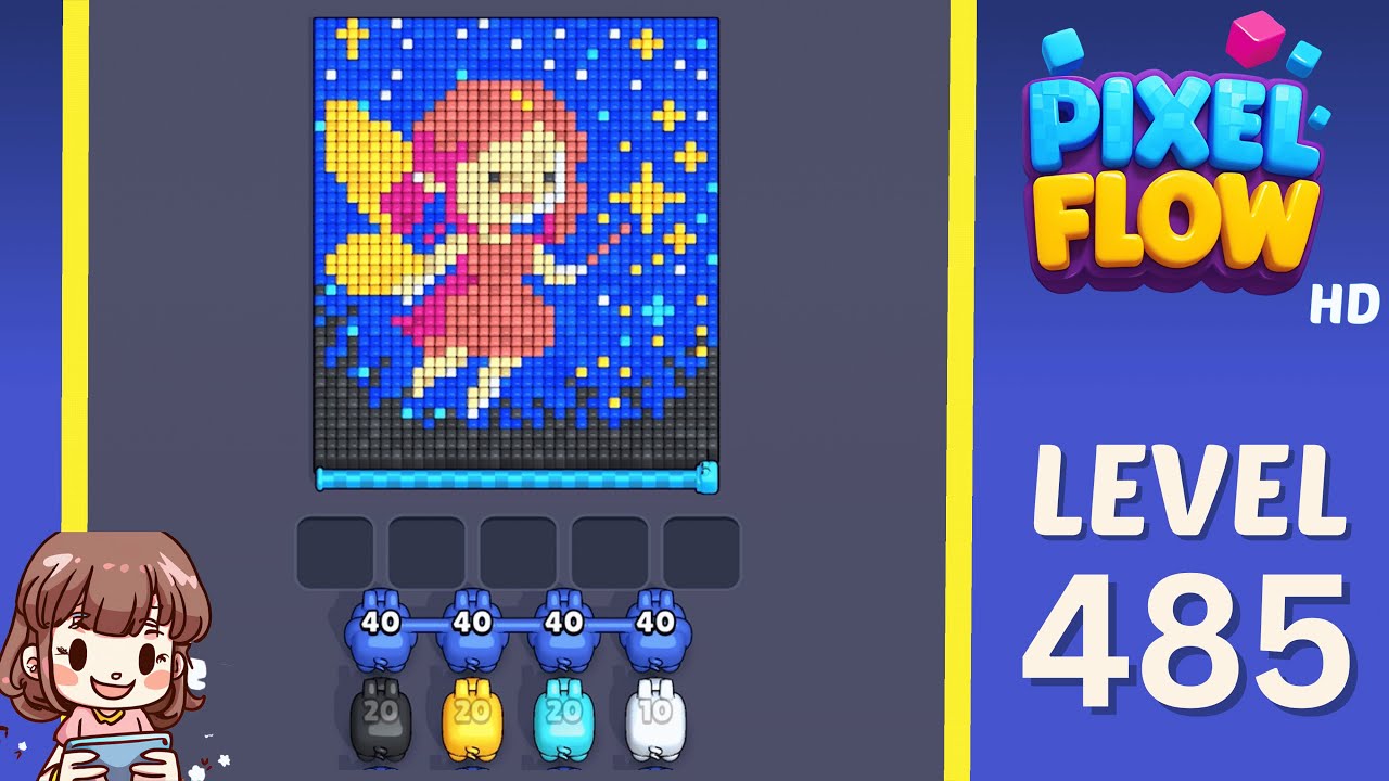 Pixel Flow Level 485 Solution Walkthrough