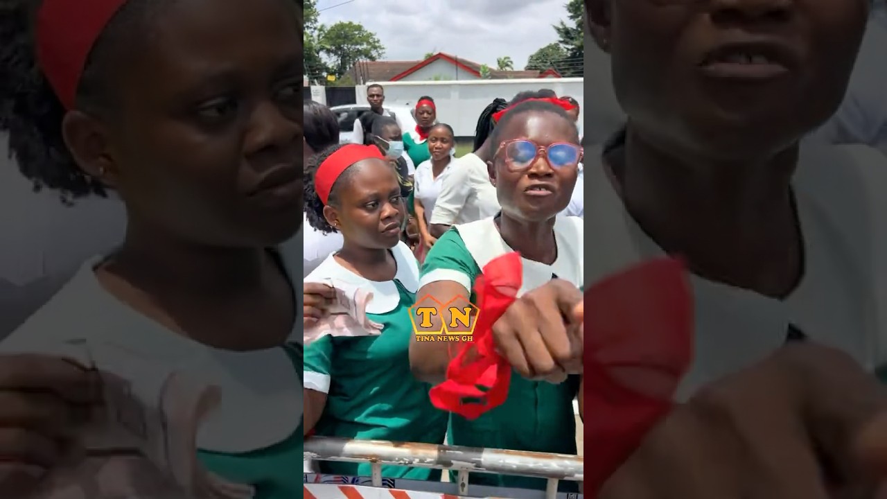 Angry nurses protest for not being paid for almost 10 months #ghananews #viralreels
