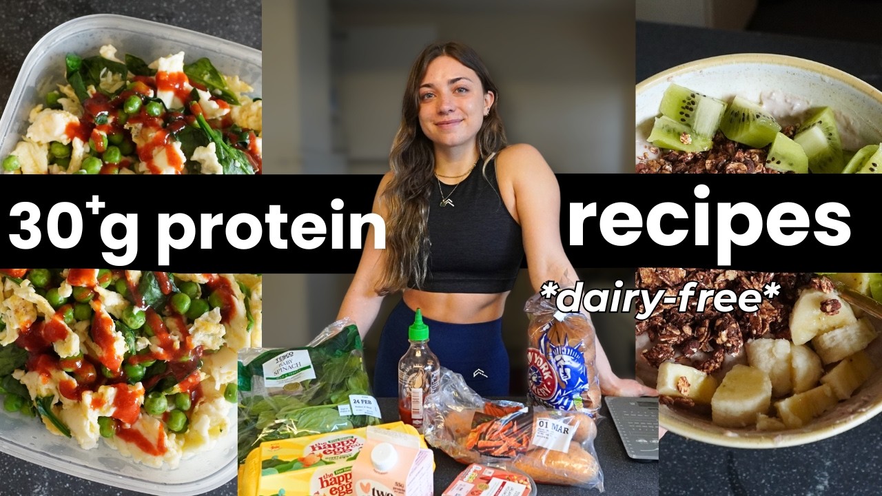 5 ridiculously easy high protein recipes to build muscle (dairy free) 30+g protein & healthy