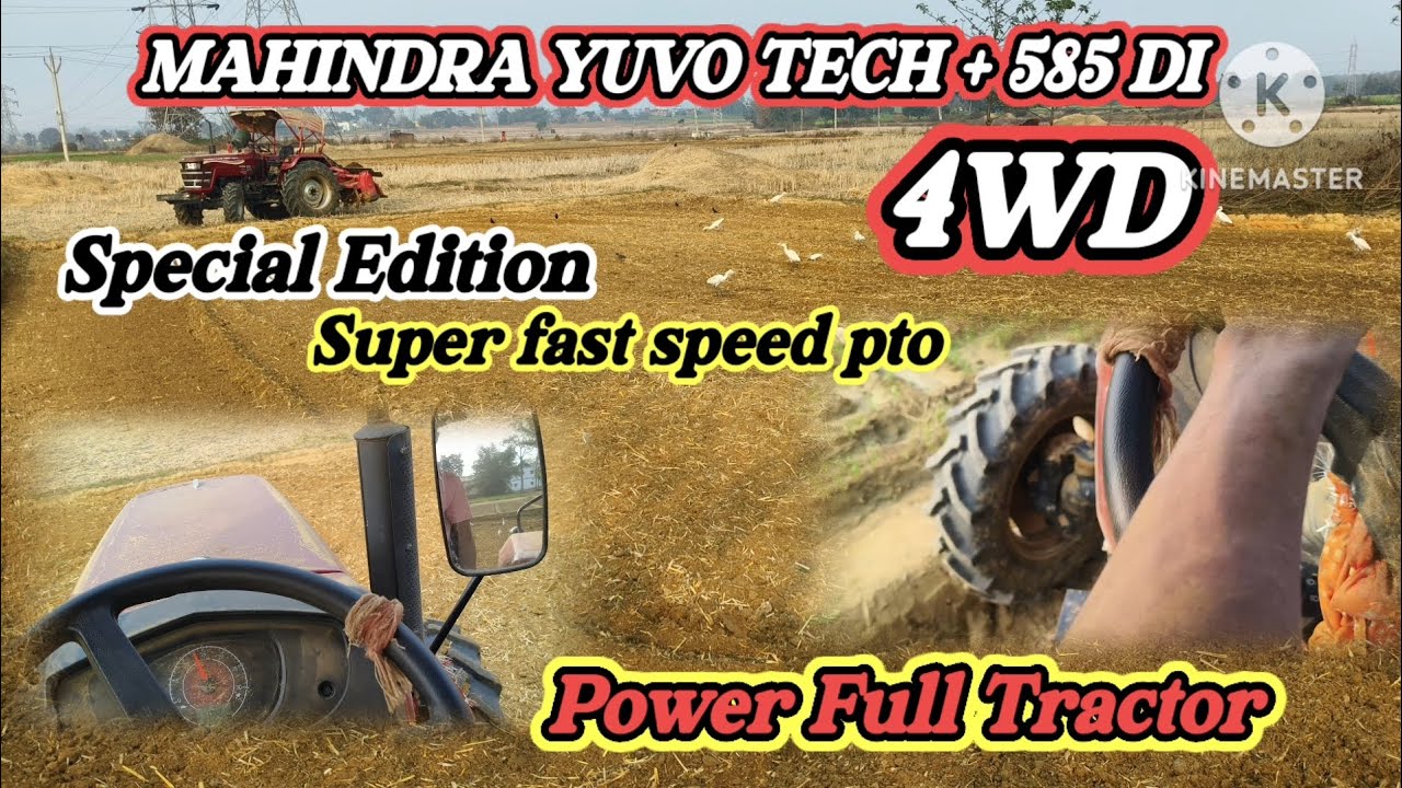 Mahindra 4×4 supervator performence Super fast pto #viral #farming #trending #mahindra #tractor #4x4