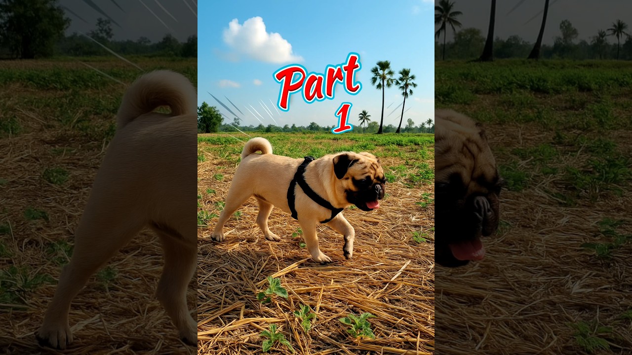 Pug Puppy Explores the Field | Lucy's Adventure Part 1 