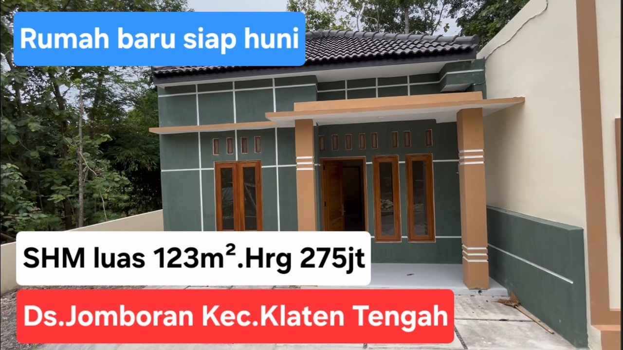 Rumah siap huni,bangunan baru SHM luas 123m².Hrg 275jt. Ds.Jomboran Kec.Klaten Tengah Kab.Mlaten