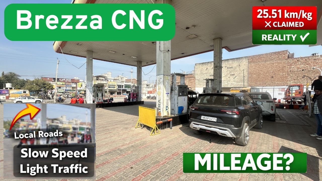 Brezza CNG Real Mileage Test🚗| Local Roads, Slow Speed, Light Traffic | Deshi Mile | Claim vs Real