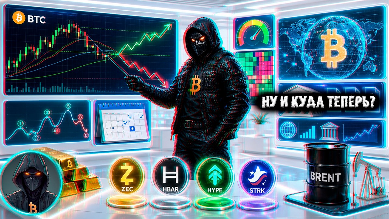 🚨 Биткоин: НУ И КУДА ТЕПЕРЬ?! STRK, HBAR, ZEC и HYPE скам или находка? Золото и Нефть