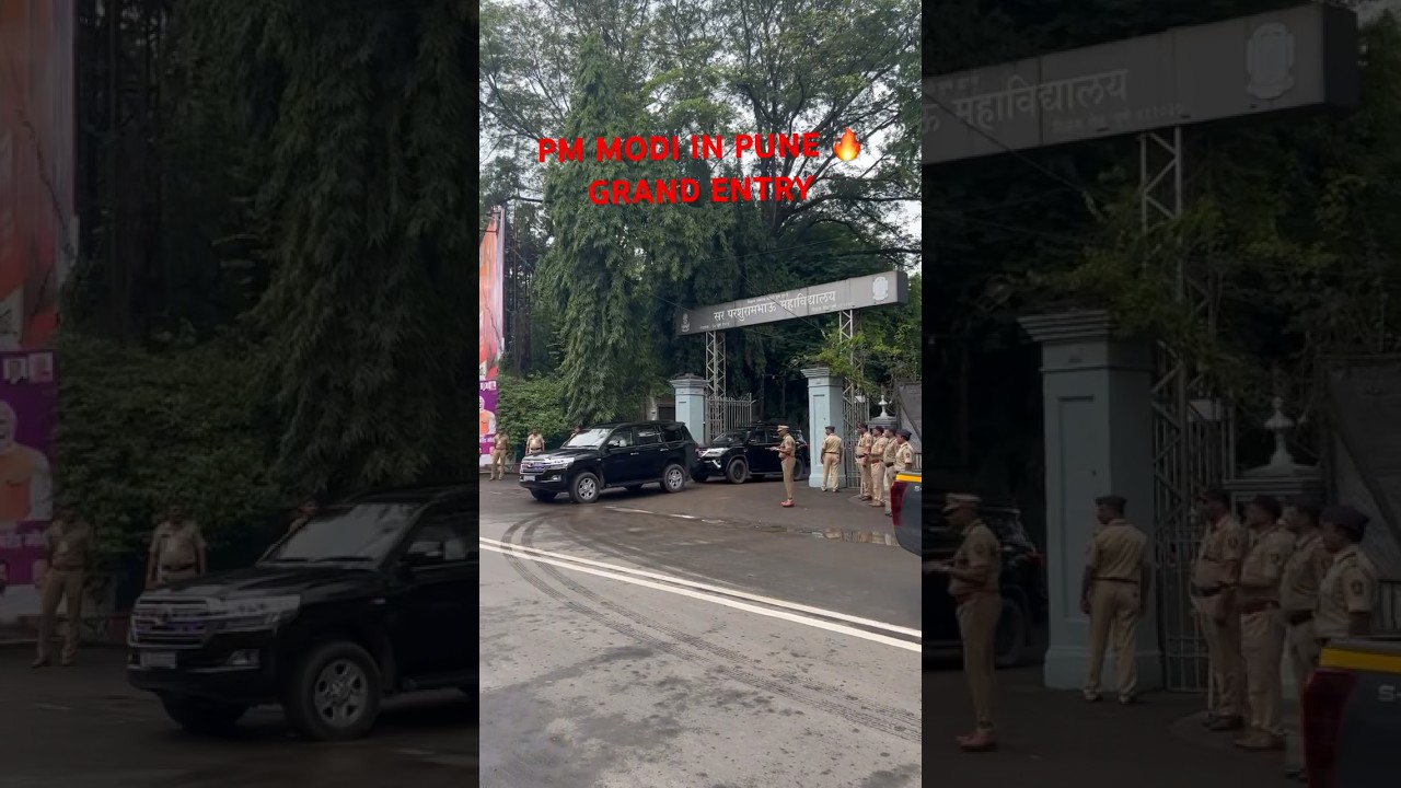 PM NARENDRA MODI IN PUNE .GRAND ENTRY &hellip;#pmmodi #grandentry #convoy #kgf