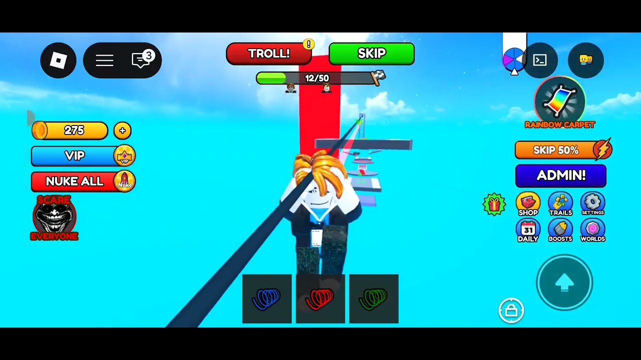 Playing parkour obby in ROBLOX