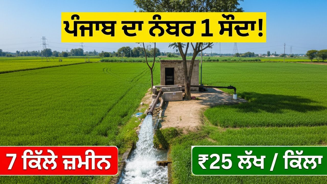 ਪੰਜਾਬ ਦਾ ਨੰਬਰ 1 ਸੌਦਾ! 🚨 | 7 ਕਿੱਲੇ ਜ਼ਮੀਨ, ਮੋਟਰ ਤੇ ਪਾਈਪਲਾਈਨ | ਰੇਟ ₹25 ਲੱਖ ਪ੍ਰਤੀ ਕਿੱਲਾ | Punjab