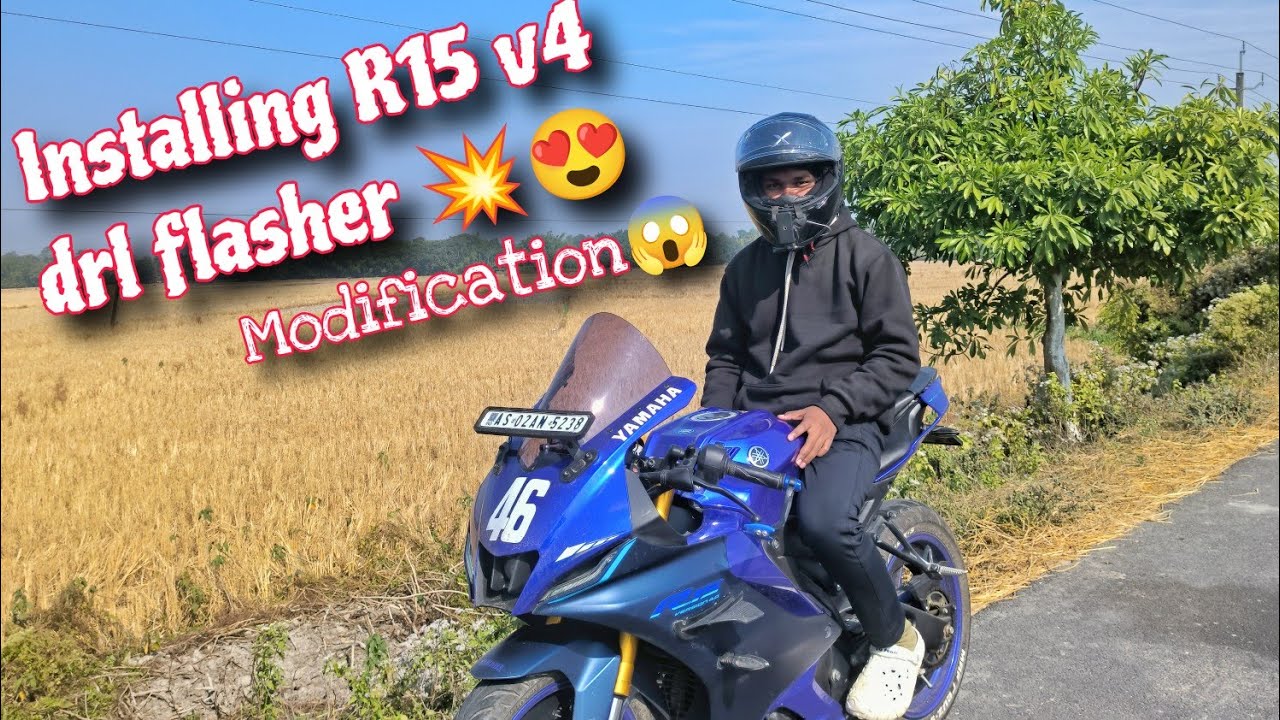 Installating DRL flasher on R15 v4😍 // Moto vlog 😍 // Traveller Aditya