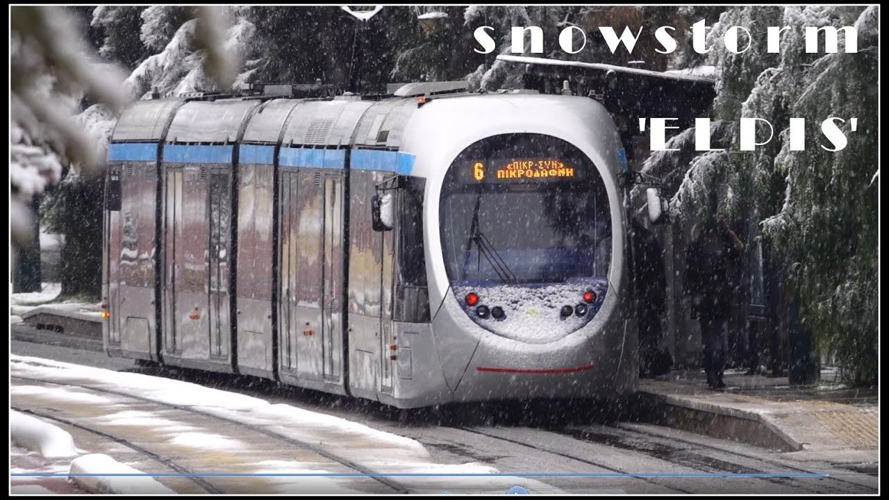 Athens Tram - Evolution of Snowstorm 'ELPIS' (ΕΛΠΙΣ) [24.01.2022] - [403]