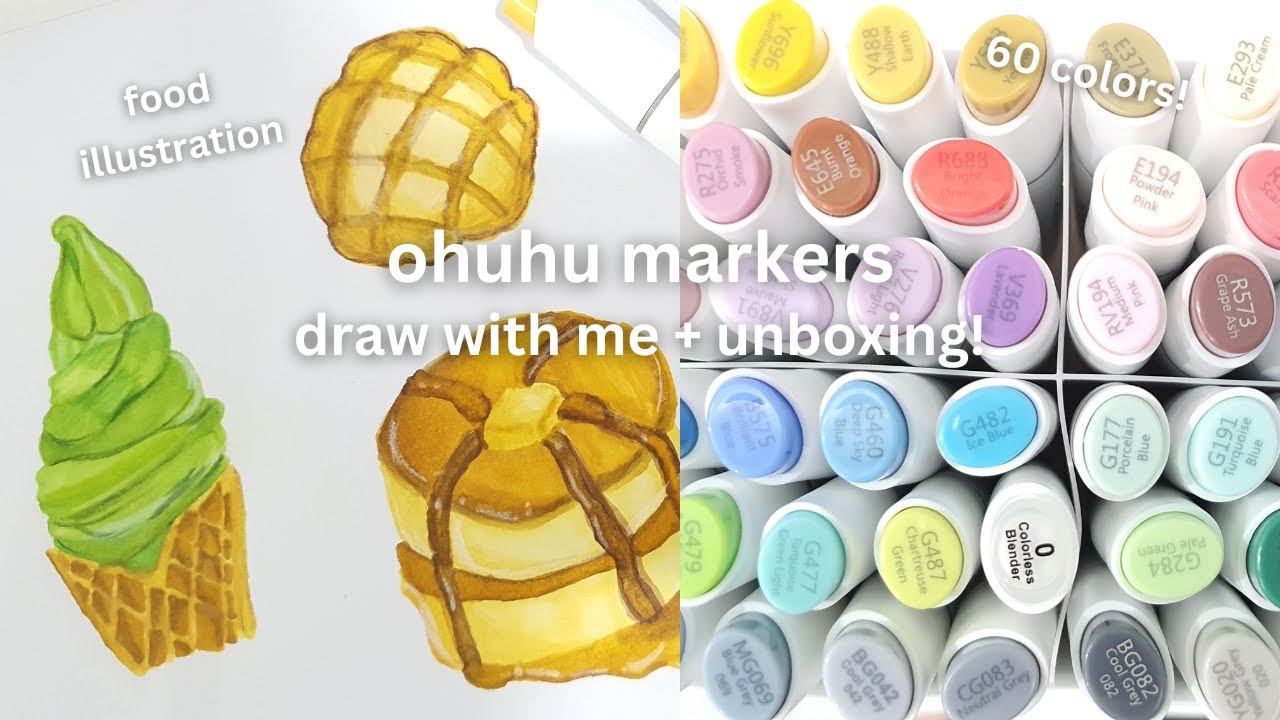drawing with the best copic dupe- ohuhu kaala art alcohol markers (draw with me)