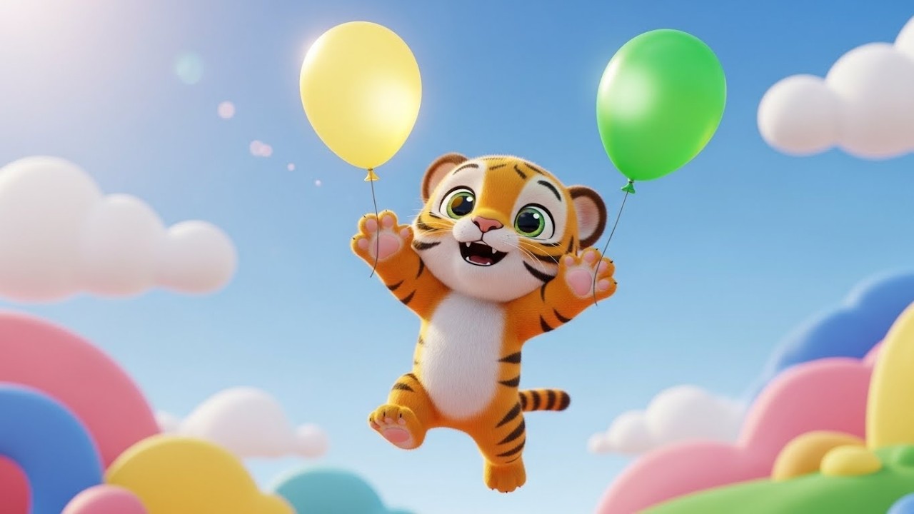 Считаем воздушные шарики с маленьким тигрёнком 🐯🎈🔢 | Мультфильм для детей и весёлые приключения