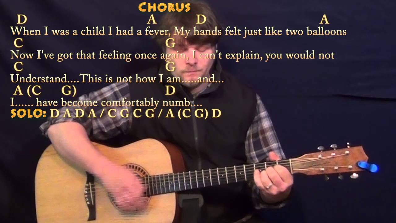 Comfortably Numb (Pink Floyd) Strum Guitar Cover Lesson with Chords/Lyrics