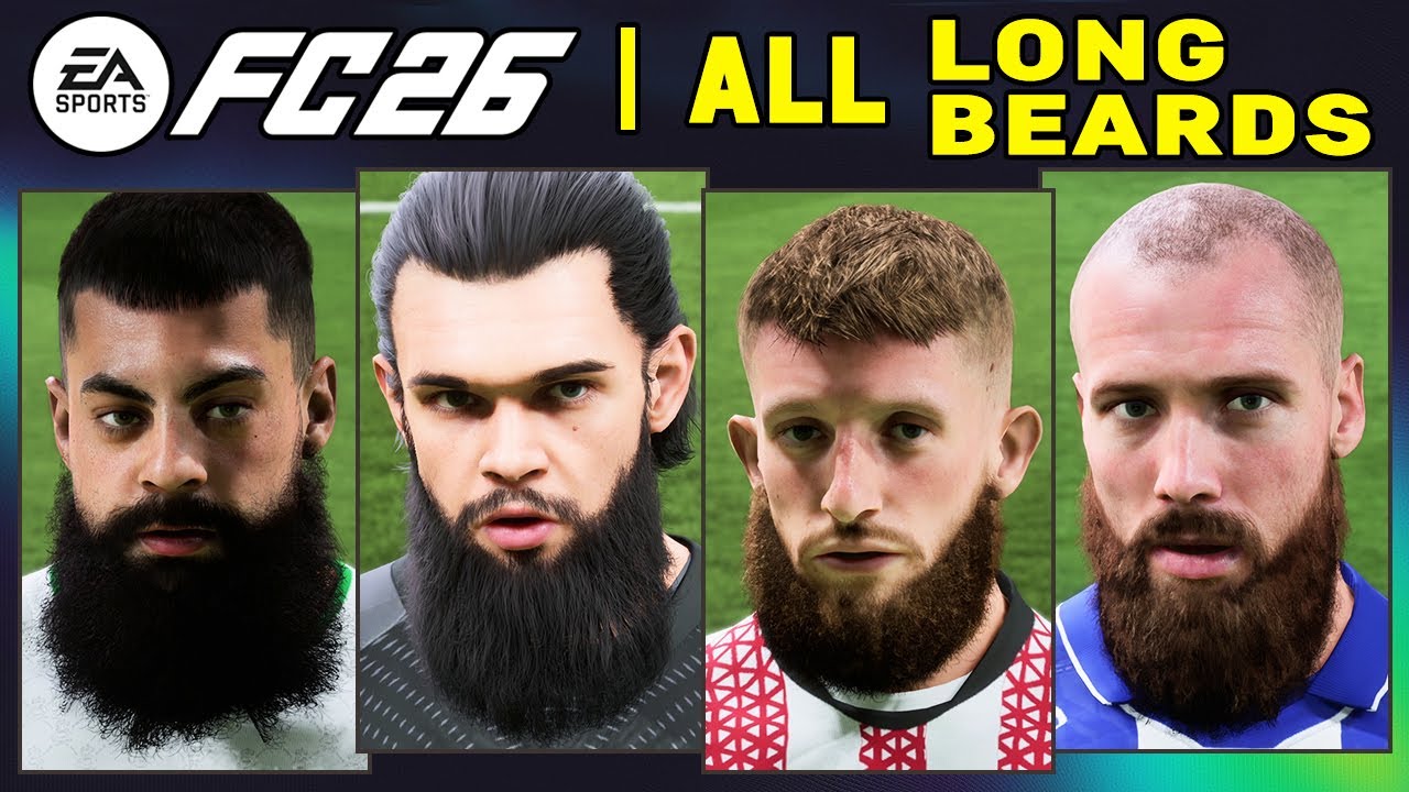EA FC 26 | ALL 135 Players with Long Beards - MANY NEW Real Faces ✅