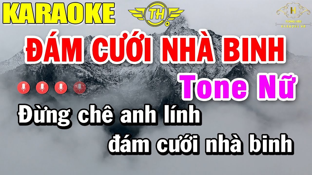 Đám Cưới Nhà Binh Karaoke Tone Nữ Nhạc Sống | Trọng Hiếu