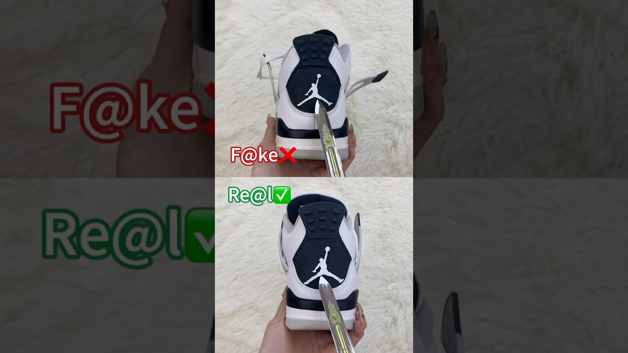 Real Vs Fake Military Black Jordan 4 